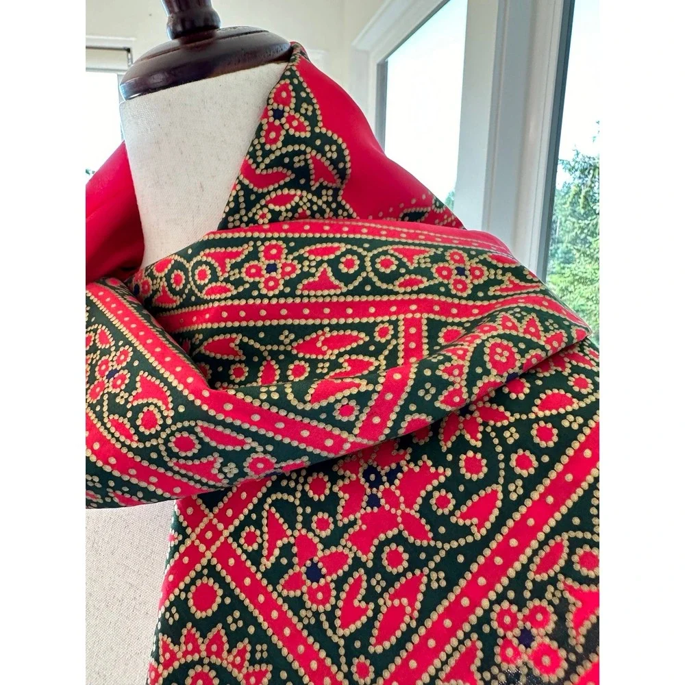 Vintage Perry Ellis red silk scarf